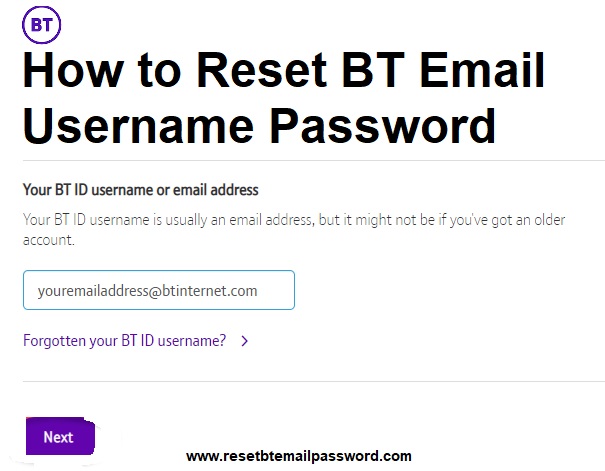 How to Change BT Email Username Password