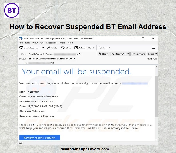 How to Recover Suspended BT Email Address?